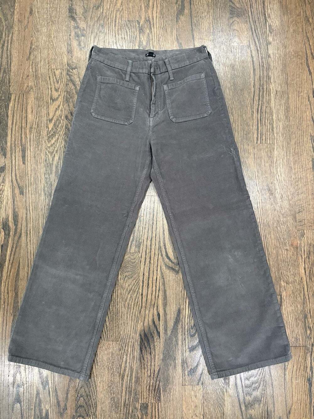 J.Crew Women's Size 27 Gray Corduroy Wide Leg Patch Pocket Pants